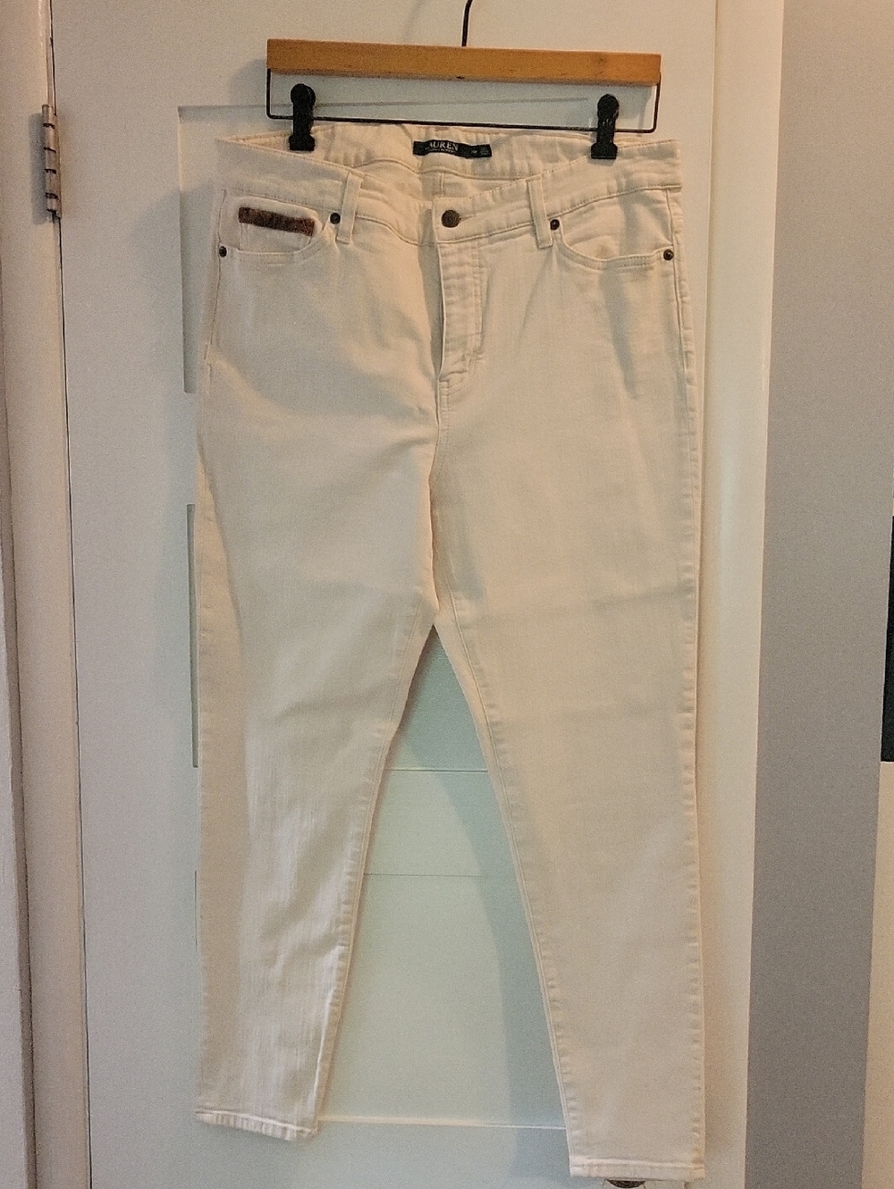 Ralph Lauren Cream Skinny High-Rise Jeans